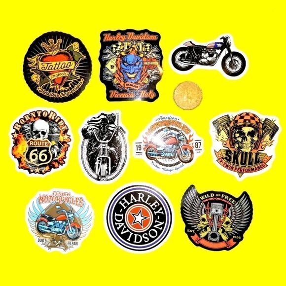 3/$20 Brand New 10x Bikers Harley Davidson Waterproof Stickers - Picture 1 of 1